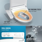 TOTO® WASHLET® KC2 Electronic Bidet Toilet Seat with Heated Seat and SoftClose Lid, Elongated, Cotton White - SW3024#01