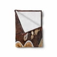 thumbnail image 2 of Peanut Butter Soft Flannel Fleece Blanket, Crunchy Peanut Butter in White Heart Shape Dish on Vintage Table, Cozy Plush for Indoor and Outdoor Use, 60" x 80", Brown Pale Brown Grey, by Ambesonne, 2 of 6