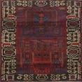 thumbnail image 1 of Ahgly Company Machine Washable Indoor Square Traditional Saffron Red Area Rugs, 6' Square, 1 of 7