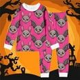 thumbnail image 2 of Weebloom Halloween Kids Pajamas Toddler Girls Cute Bat Boys Pajama Set Long Sleeve Sleepwear Nightwear Pjs Loungewear Pink 4Y, 2 of 4