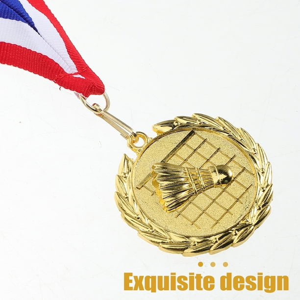 Médaille Badminton Or/Argent/Bronze – 5 Cm – Ruban Tricolore – Lot Gagnant Sport