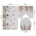 thumbnail image 3 of White Butterfly Rose Pattern Bathroom Rugs Sets 3 Piece,Toilet Cover Set,Absorbent Non Slip Bathroom Mats Sets with U-Shaped Contour Rug Toilet Rug Set, 3 of 5