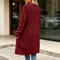 thumbnail image 4 of Womens Cable Knit Longline Cardigan Sweater Oversized Long Sleeve Casual Fall Winter Tops, 4 of 4