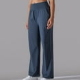 thumbnail image 6 of BXINGOHAI Wide Leg Pants for Women Yoga Pants With Pockets Stretch Loose Casual Lounge Pants Blue,M, 6 of 6