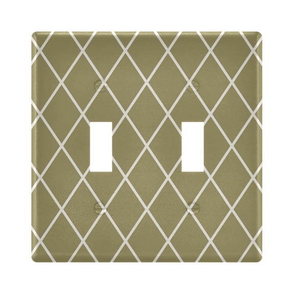 2 Gang Light Switch Cover Plate Olive Brown Block Wall Plate Decorate Electrical Outlet Cover Plates 4.56”x4.48”