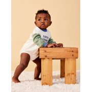 Little Star 100% Organic Cotton 2-Pack Baby Boy Sweatshirt Rompers