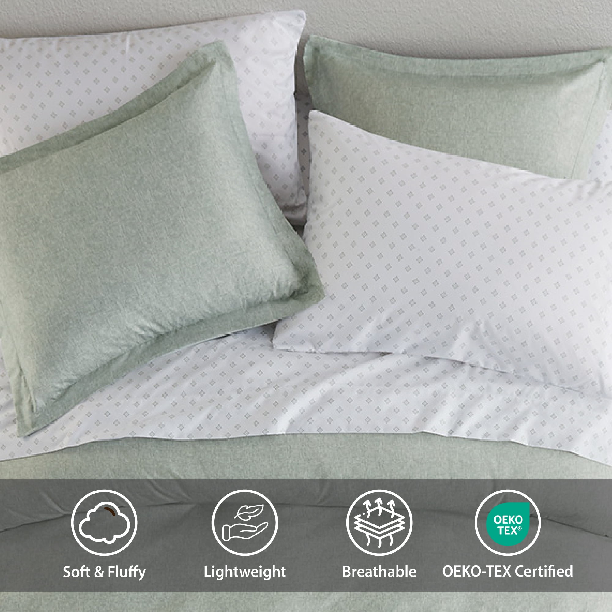 Regency Heights Full Size Comforter Set, 7-Piece Reversible Bed in a Bag with Sheets, Sage Green