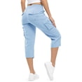 thumbnail image 3 of Cargo Pants for Women Ihhxva Women's Capri with Pockets Elastic Waist Sport Capris Lightweight Cotton Casual Hiking Summer Loose Fit Straight Leg S-3XL, 3 of 7