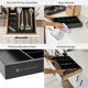 thumbnail image 3 of KitchenEdge Organizador de cajones de cocina ajustable para utensilios y trastos 1 compartimento grande y 5 pequeños Divisores de pared ajustables Patas antideslizantes Acabado en negro 100% madera de, 3 of 5