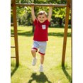 thumbnail image 4 of BemeyourBBs Toddler Baby Boy Baseball Outfits Infant Boys Summer Clothes Letter Baseball Embroidery Short Sleeve T Shirt and Plaid Shorts Set, 4 of 9