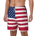 thumbnail image 5 of Mens Swim Trunks America Flag Quick Dry Board Shorts with Compression Liner, 5 of 6
