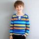 thumbnail image 4 of Odeerbi Chicos Henley Camisas Algodón Color Bloque Rayas Bordado Camisa de Manga Larga, 4 of 6