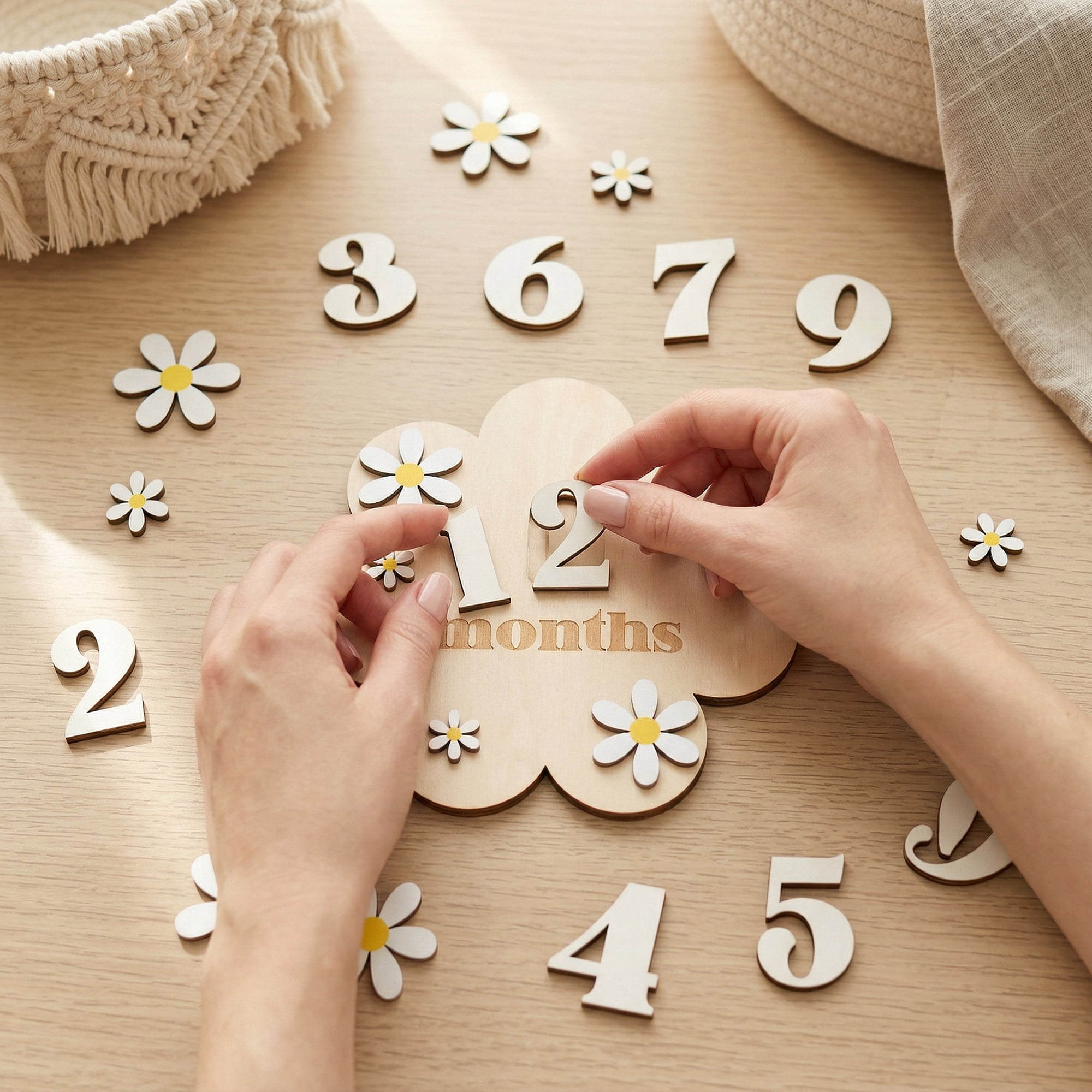 Unique Bargains Wooden Flower Wall Art Decor Layered Floral Wood Sign White 6.3in