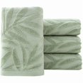 thumbnail image 1 of wonima44 Pidada Hand Towels Set of 4 Leaf Pattern 100% Cotton Absorbent Soft Decorative Towel for Bathroom (Green), 1 of 1