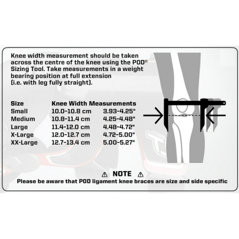 Pod MX Knee Brace Sizing Tool