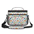 thumbnail image 2 of Dinosaur and Floral White Pattern Insulated Lunch Box for Women Men, Medium Leakproof Cooler Bag with Adjustable Strap, 10"x6.7"x8", 2 of 6