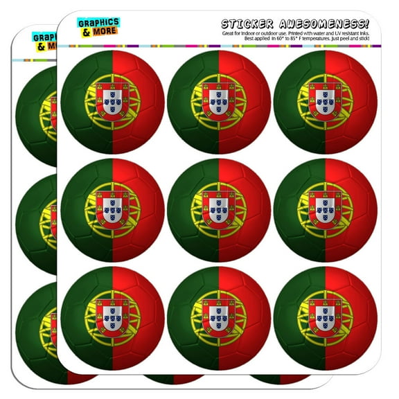 Portugal Flag Soccer Ball Futbol Football 2" Scrapbooking Crafting Stickers