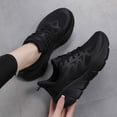 thumbnail image 6 of CHENge Platform Sneakers Casual Lightweight Adjustable Straps Cycling Outdoor Sports Walking Shoes Women(Black,9), 6 of 7