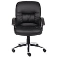 thumbnail image 3 of Boss Office Products Mid Back LeatherPlus Chair with Casters in Black, 3 of 4