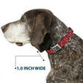 thumbnail image 6 of Buckle-Down Pet Collar, Dog Collar Metal Seatbelt Buckle, Festive Holiday Christmas Trees Scattered Red Multi Color, 15 to 24 Inches 1.0 Inch Wide, 6 of 8