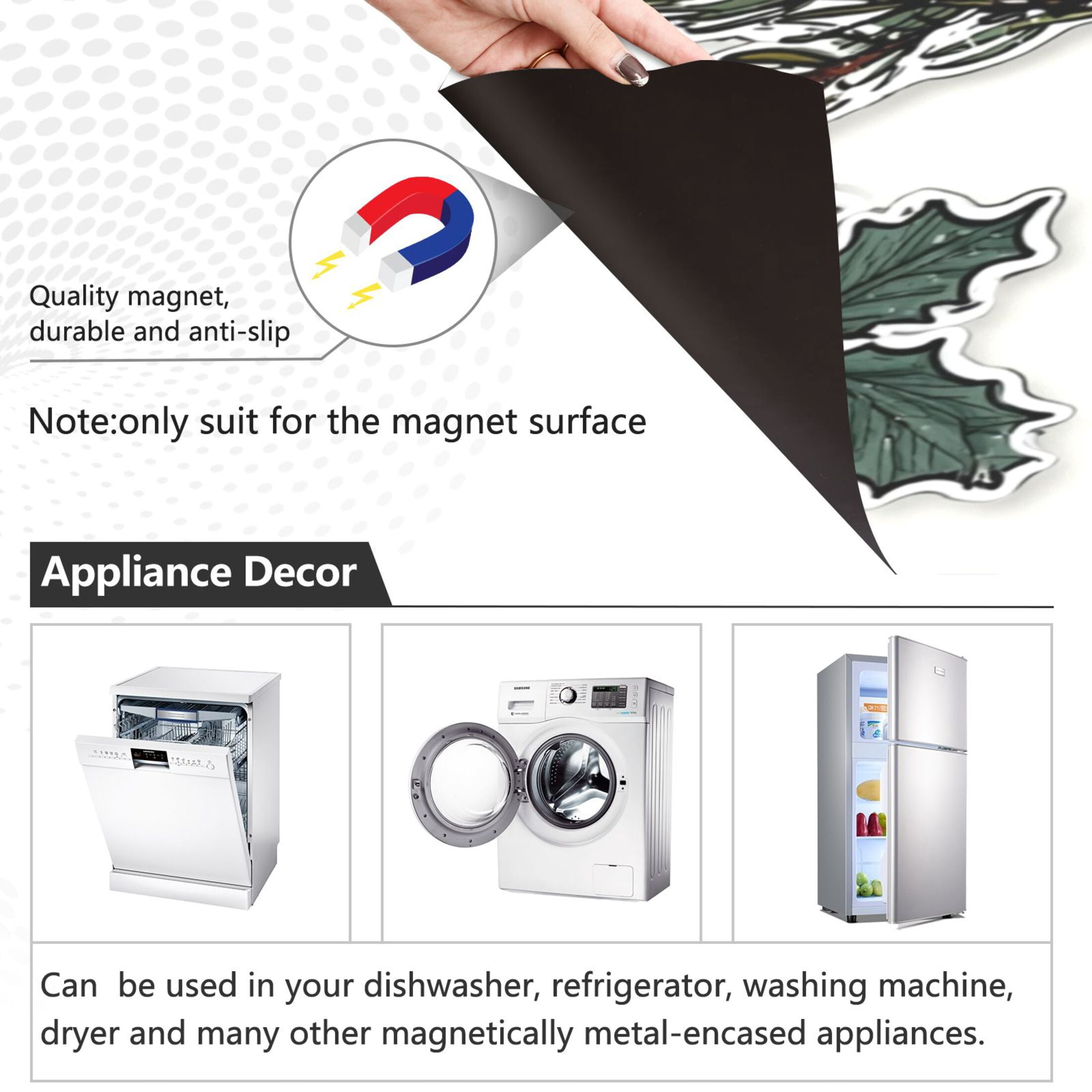 IAUYY Magnetic decorative sticker - 23x26 Inch PVC Refrigerator Decorative Cover, Removable DIY Art for Kitchen Appliances Gift Box