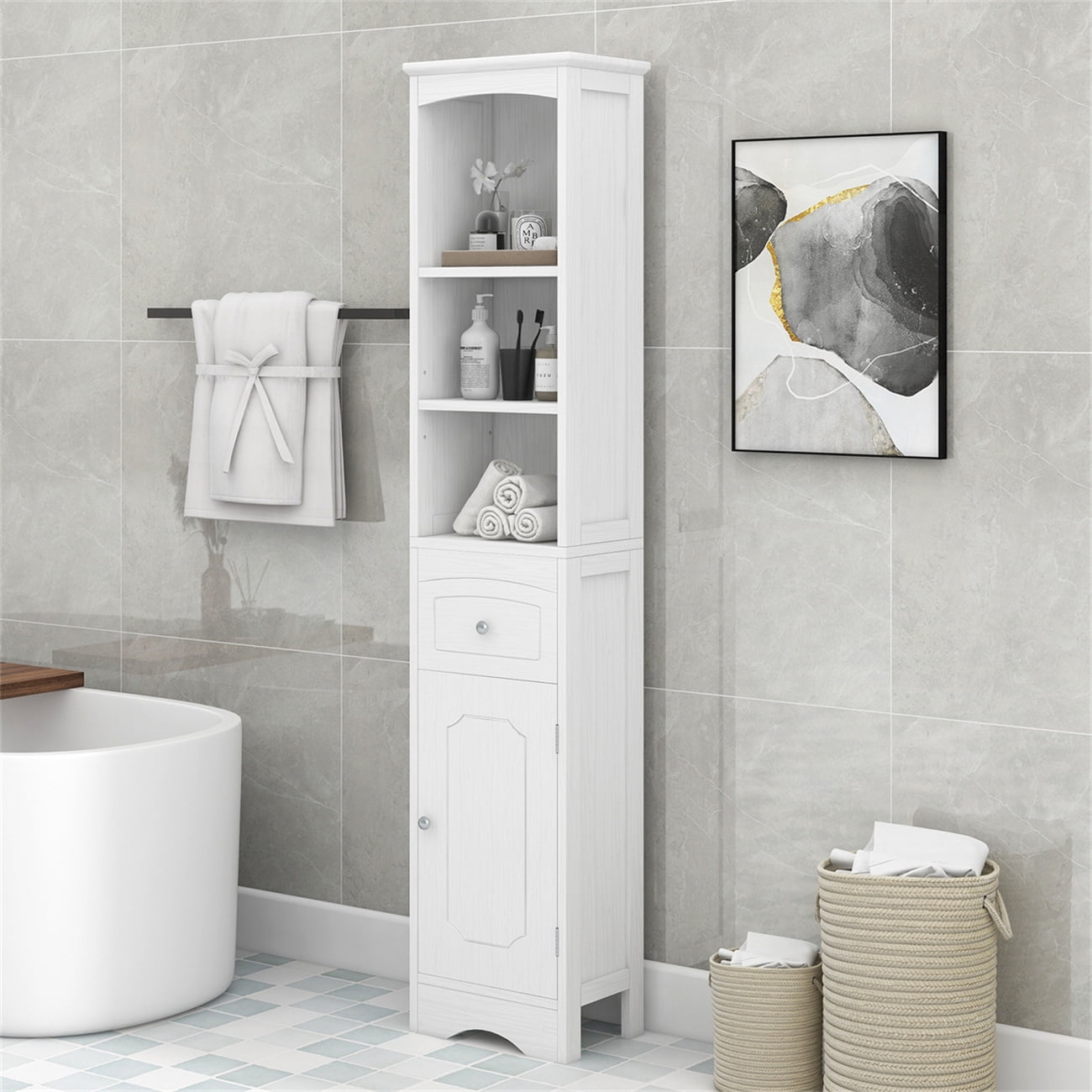 Tall Bathroom Cabinet Slim Storage Bathroom Cabinet with