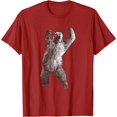 thumbnail image 1 of Roaring Grizzly Brown Bear Standing on Feet Cool Giant Bear T-Shirt, 1 of 1