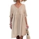thumbnail image 5 of Vestido De Manga Corta, Vestido Informal Para Mujer Con Correa De Apertura Trasera Para Uso Diario ANGGREK Albaricoque S, 5 of 6
