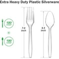 thumbnail image 5 of 360 Count Extra Heavy Duty Clear Plastic Forks and Spoons, 180 Forks & 180 Spoons, Heat Resistant, Disposable Plastic Silverware Set, 5 of 7