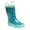 Aqua/Mint Green, variant on Regatta Great Outdoors Boys/Girls Minnow Patterned Wellington Boots