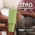 thumbnail image 6 of Elemental Commuter 40 oz Tumbler with Handle and Straw Lid | Travel Coffee Mug Spill Resistant | Insulated Cup Stainless Steel Tumblers for Water, Smoothies, Milkshake and More | Key Lime, 6 of 7