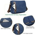 thumbnail image 3 of Vintage Canvas Messenger Bag Unisex Shoulder Bag Canvas Satchel Cross Body College Work Satchel Briefcase for 14 Inch Laptop, 3 of 6