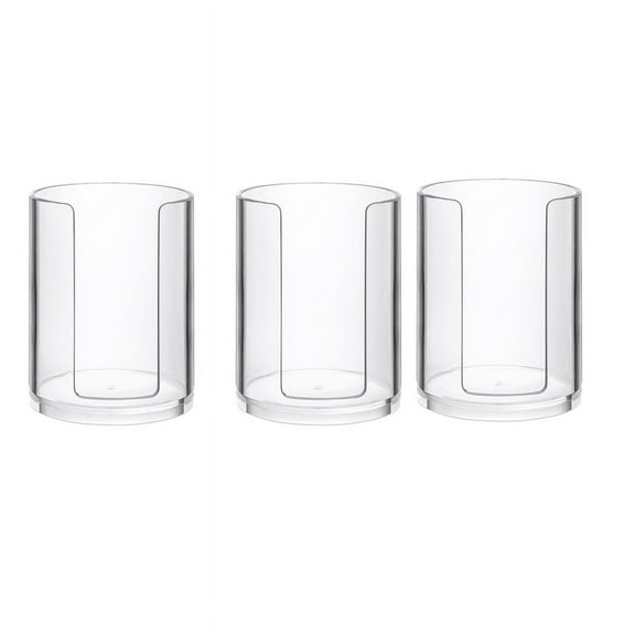3Pcs Bathroom Cup Dispenser 3Oz Plastic Storage Mouthwash Cups Holder
