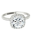 thumbnail image 3 of 1.75 Carat Halo Moissanite & Natural Diamond Engagement Ring In 14K White Gold In Ring Size 6.5, 3 of 6
