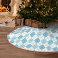 thumbnail image 6 of Daiia Blue and White Squares Drawing Merry Christmas Tree Skirt , Xmas Large Lace-up Tree Skirt, Santa Snowflakes Rustic Home Decorations New Year Party Farmhouse Decor-36", 6 of 7