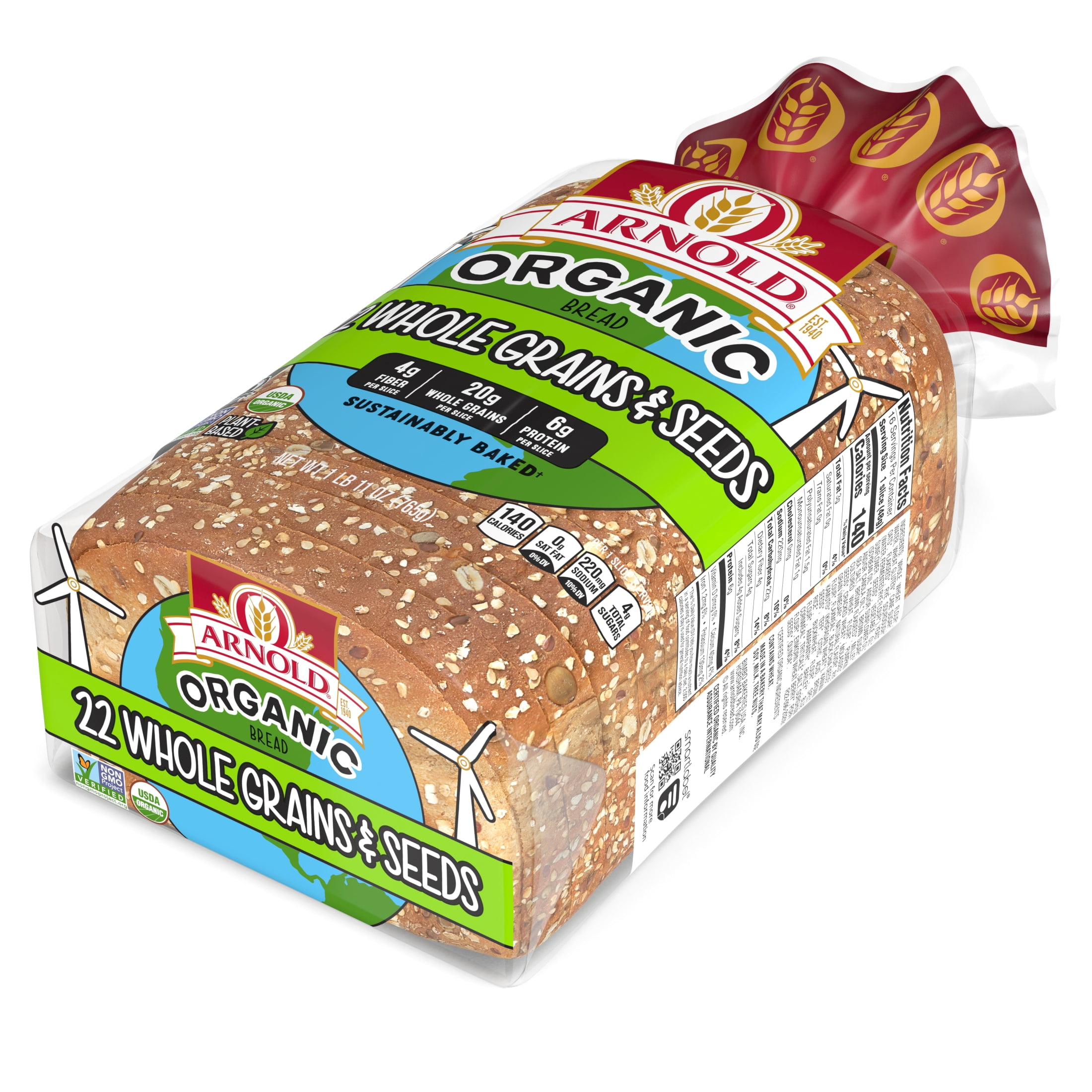 Arnold Organic 22 Whole Grains & Seeds Bread, 27 oz