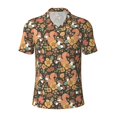 thumbnail image 2 of Daiia Squirrel Mushroom Yellow Flower Pattern Men’s Polo Shirts,Solid Deck Shirt,Classic Fit, Breathable Cotton Polo for Casual and Sport Wear-3X-Large, 2 of 7