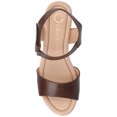 thumbnail image 4 of Journee Womens Ranae Ankle Strap Platform Cork Wedge Sandals, 4 of 9