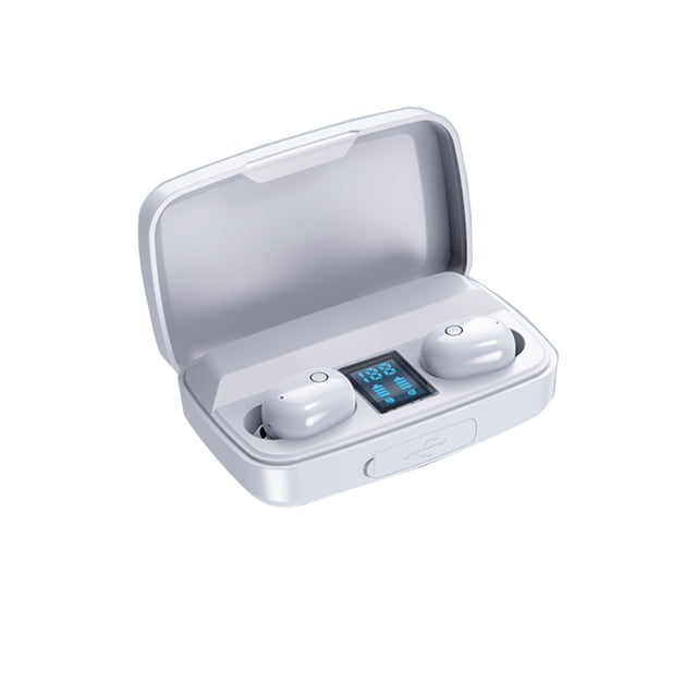 Seitruly Auricular IPX7 resistente al agua compatible con Bluetooth con estuche de carga para correr deportes reducción de ruido auriculares Cables de audio/vídeo Blanco