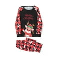 thumbnail image 4 of Family Matching Christmas Pajamas, Baby Romper/Elk Letter Print Tops + Christmas Tree Snowflake Deer Plaid Print Pants Set, 4 of 10