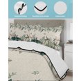 thumbnail image 3 of Quilt King Size Bedding Set, Teal Pumpkins Fall Reversible Summer Quilt 3 Pieces, Vintage Botanical Thanksgiving Rustic Lightweight Bedspreads Coverlets with 2 Pillow Shams for All Seasons, 3 of 5