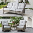 thumbnail image 3 of Ovios 5 Pieces Outdoor Patio Furniture Set High-Back Rattan Wicker Conversation Set Outdoor Sectional with Swivel Chairs & Solar Light Coffee Table, Grey, 3 of 11