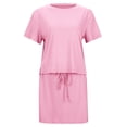 thumbnail image 5 of MDUKONU Women's Skirt Suit Casual Summer 2 Piece Short Skirt Sets with Short Sleeve Tee and Tennis Skort Red XL, 5 of 9