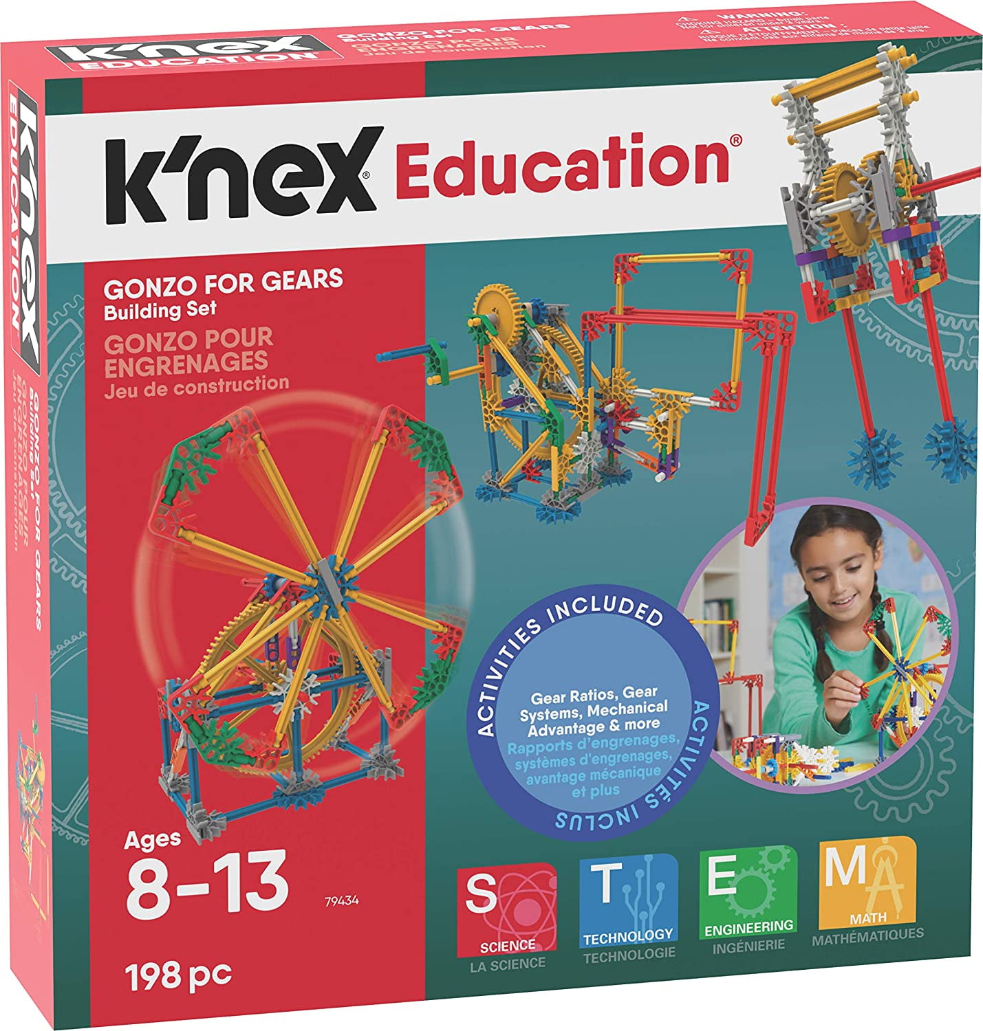 79434 K'NEX Education Gonzo For Gears Building Set 198 pc NEW 