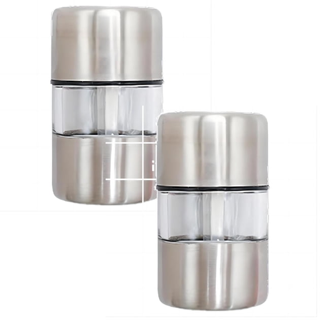 2Pcs Compact Seasoning Grinder Stainless Steel Grinder Small Mill Kitchen Tool Suitable For Enhanced Flavour Home Decor