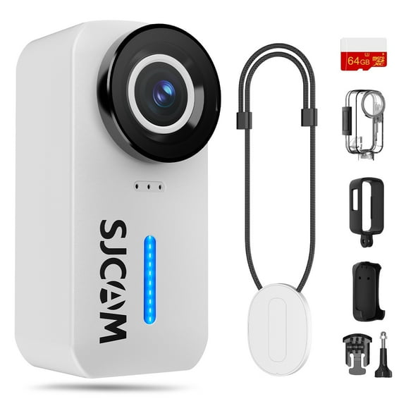 SJCAM C110  4K30FPS Action Camera Ultra HD with EIS, 170 Degree Wide Angle 98FT Waterproof Camera (White)
