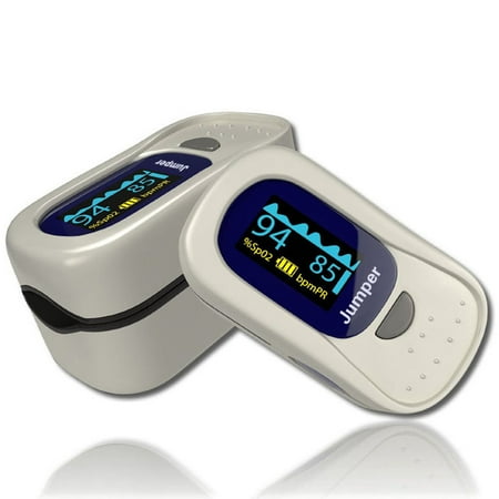 Finger Oximeter - Jumper Finger Pulse Oximeter, Blood Oxygen Saturation Monitor with Digital OLED Display - Blue JPD-500A
