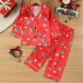 thumbnail image 2 of TOWED22 Kids Christmas Pajamas Girls Button Down Shirt & Pants Cute Toddler Xmas Pajama Set Sleepwear,5-6 Y, 2 of 7