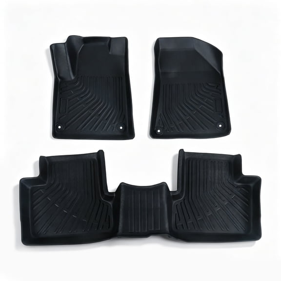 Findmall Floor Mats Liners Front & 2nd 3Pcs Replacement for Jeep Cherokee 2015-2023 TPE All-Weather Black