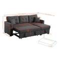thumbnail image 6 of Alma Dark Grey Plush Upholstered Hidden Easy to Convert Pull-Out Multi-Purpose Sleeper Sofa for Living Room, Guest Room, Small Spaces, 6 of 6